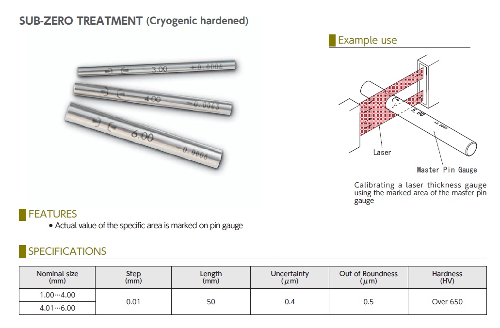 Ichiban Precision Sdn Bhd SK SK STEEL PIN GAUGES AC, MASTER PIN GAUGE